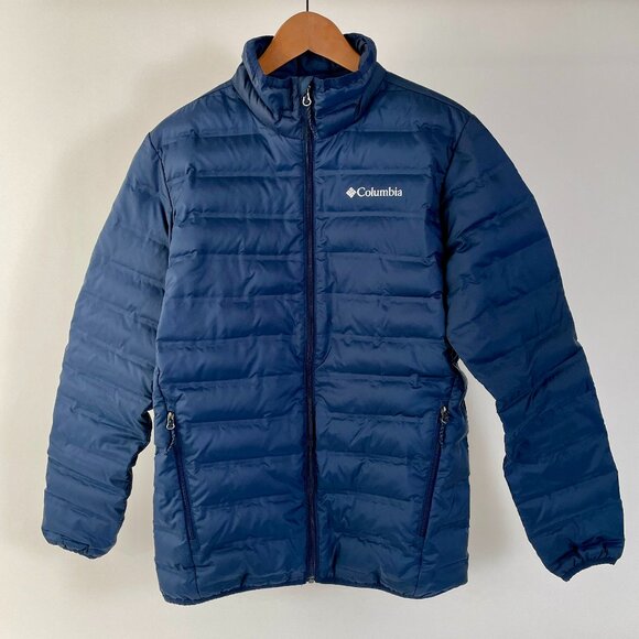 Men's Columbia Lake 22 Lightweight 650 Down Puffer Jacket, Navy Blue, Size S - Picture 2 of 9